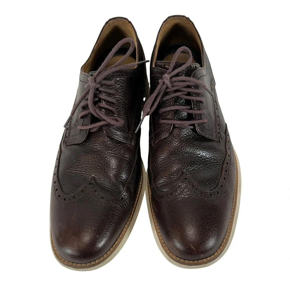 Cole Haan Grand Series Mens 10.5 M Brown Leather Wingtip Oxford Shoes C26475